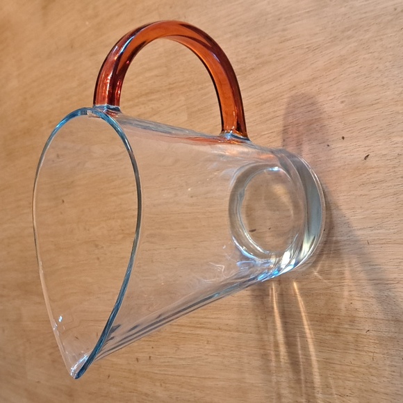 Vintage Pasabahce glass pitcher with orange handle - Picture 1 of 5
